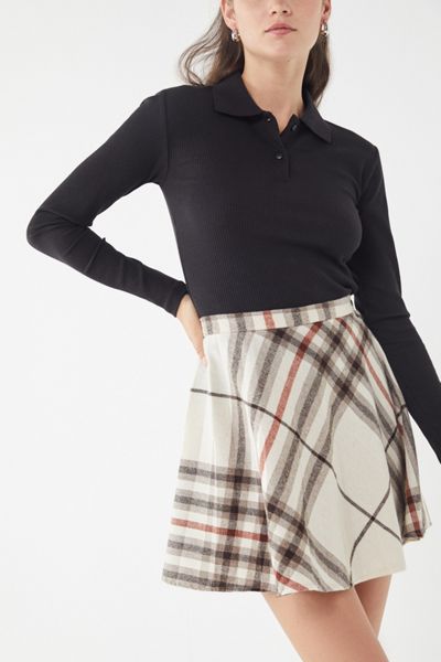 Vintage Plaid A-Line Mini Skirt