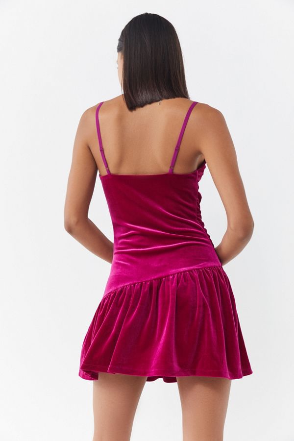 UO Lulu Velvet Ruched Mini Dress Urban Outfitters