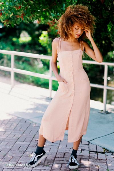 UO Gold Dust Tie-Shoulder Midi Dress