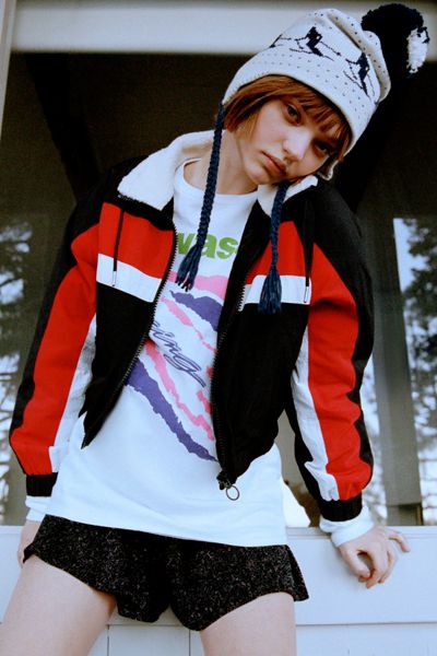 UO Sherpa Colorblock Cropped Jacket