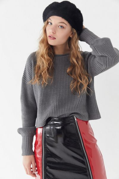 UO Paxton Shrunken Wide-Neck Sweater