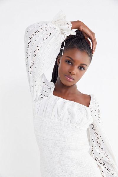 Finders Keepers Honeysuckle Smocked Eyelet Dress