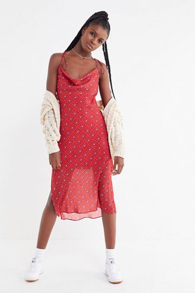 Finders Keepers Sorrento Tie-Shoulder Midi Slip Dress