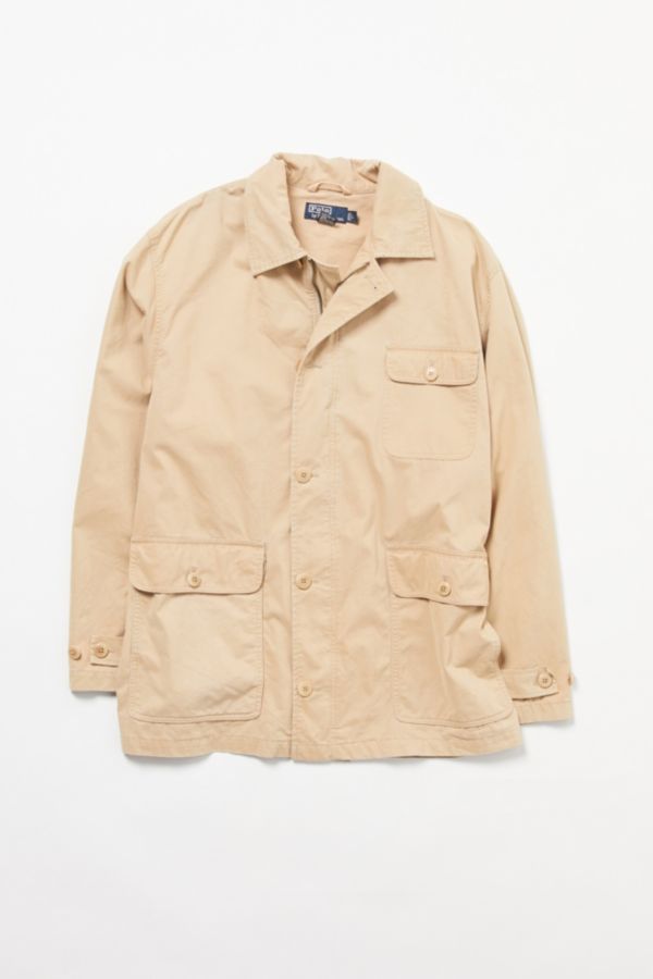 Vintage Polo Ralph Lauren Khaki Windbreaker Jacket Urban Outfitters