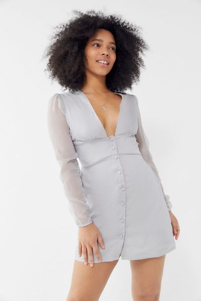 Lioness American Sweetheart Plunging Button-Front Dress