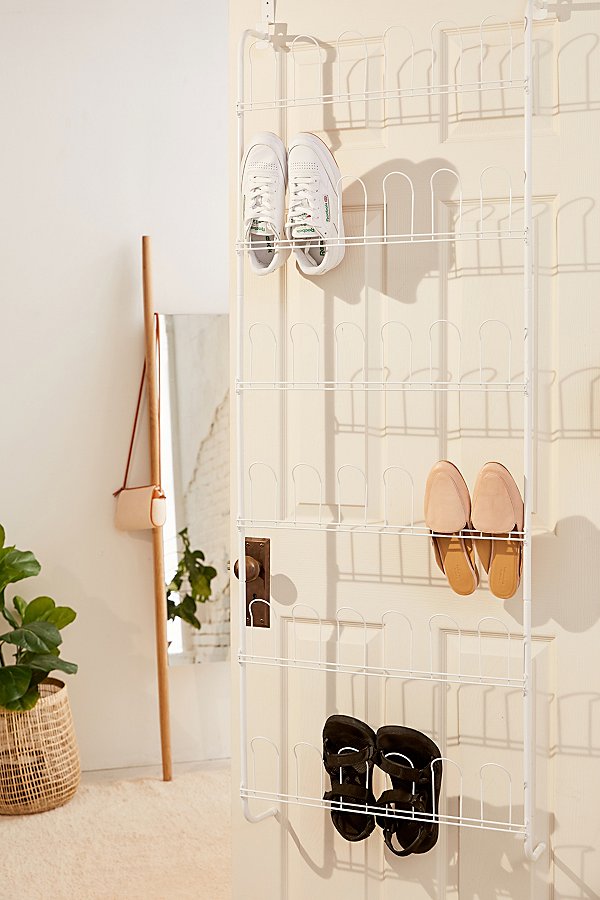 Urban Outfitters Metal Over-the-door Shoe Rack In White