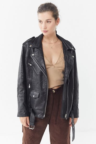 Urban Renewal X PeleCheCoco Oversized Leather Biker Jacket