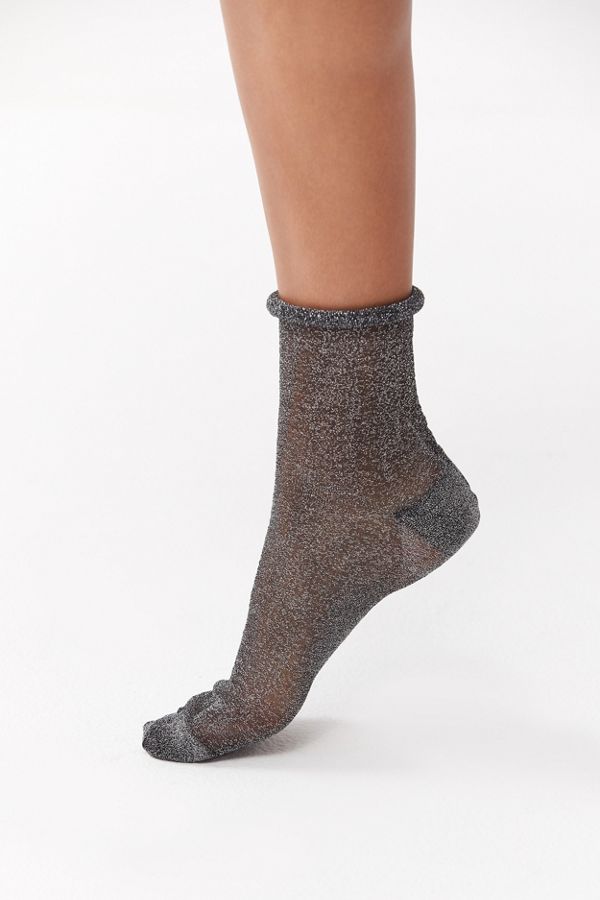 Out From Under Sparkly Metallic Roll Top Sock Urban Outfitters