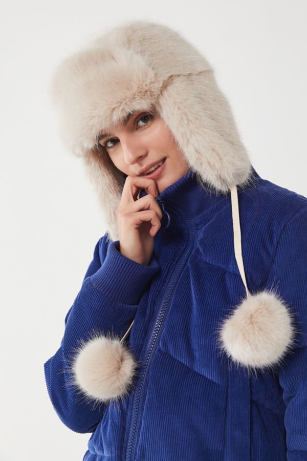 Snowball Faux Fur Trapper Hat