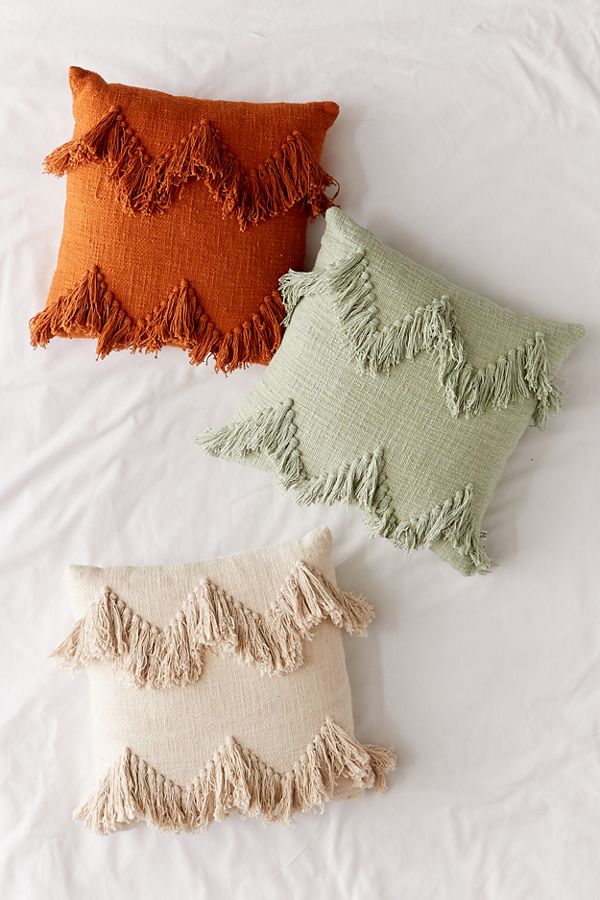 Slide View: 1: Sadie Fringe Throw Pillow