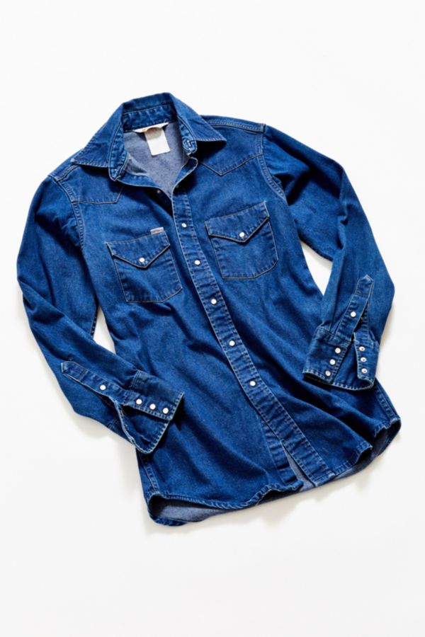 Vintage Carhartt True Blue Denim Western Shirt Urban Outfitters