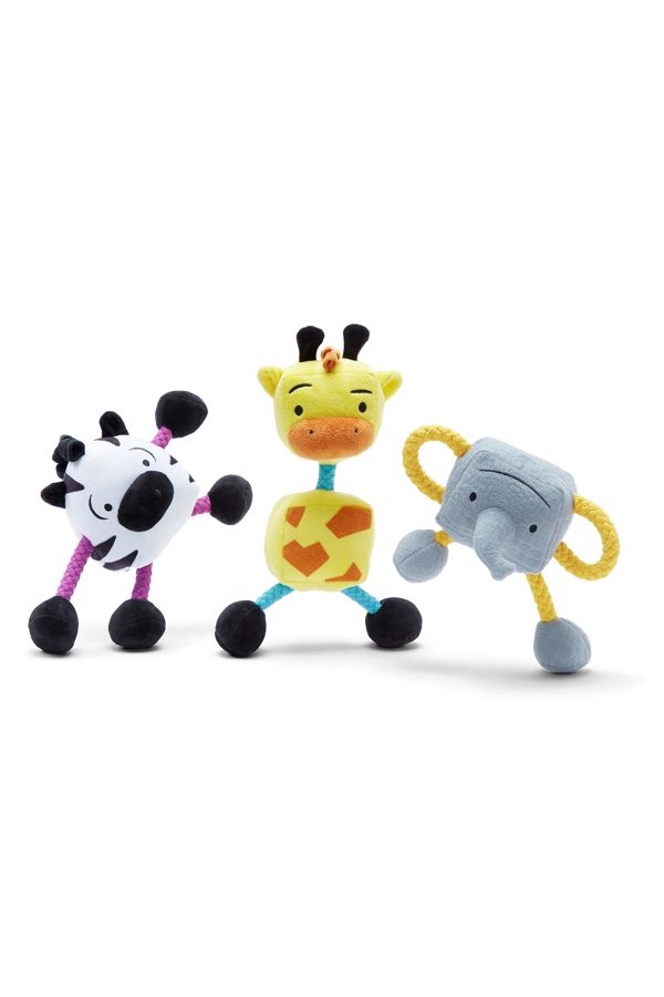 Slide View: 1: BARK African Plains Tugimals Dog Toy Bundle