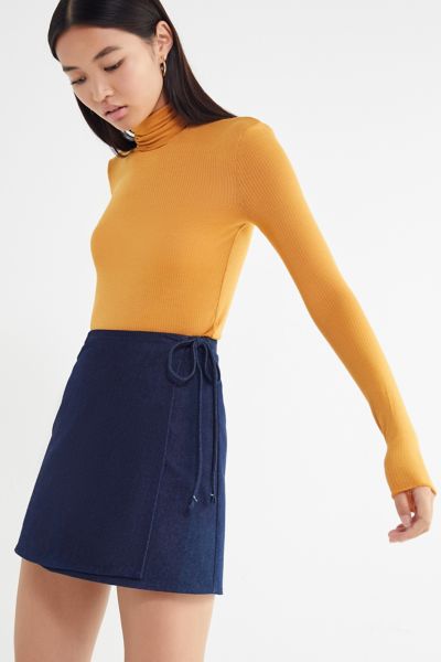Urban Renewal Remnants Denim Wrap Mini Skirt | Urban Outfitters