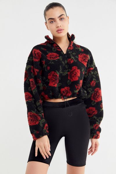 UO Rose Teddy Half-Zip Pullover Sweatshirt