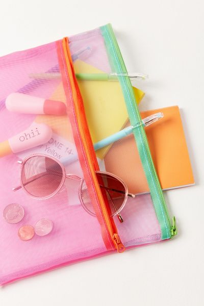 Colorblock Mesh Pouch