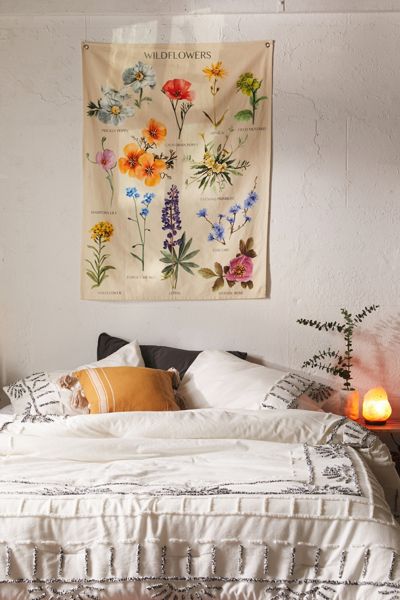 Botanical Wildflower Reference Chart Tapestry