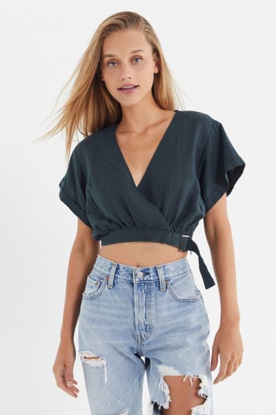 Moon River Surplice Cropped Top | Urban Outfitters