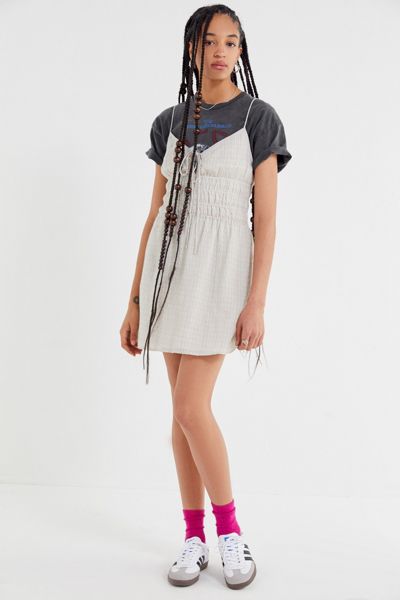 The East Order Wave Smocked Tie-Front Mini Dress