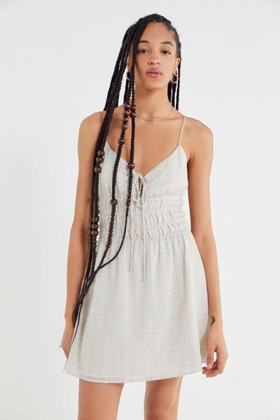 The East Order Wave Smocked Tie-Front Mini Dress