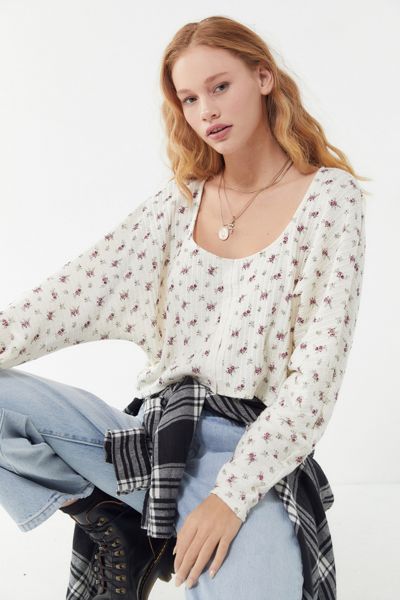 UO Blithe Oversized Hook + Eye Cropped Sweater