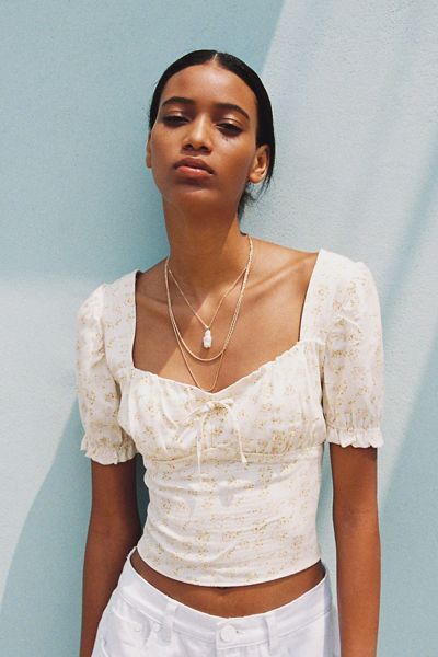 UO Cassia Puff Sleeve Top