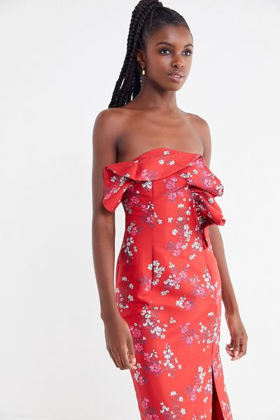 Keepsake Heart & Soul Floral Strapless Midi Dress