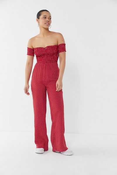 Sage The Label Set Sail Smocked Off-The-Shoulder Jumpsuit