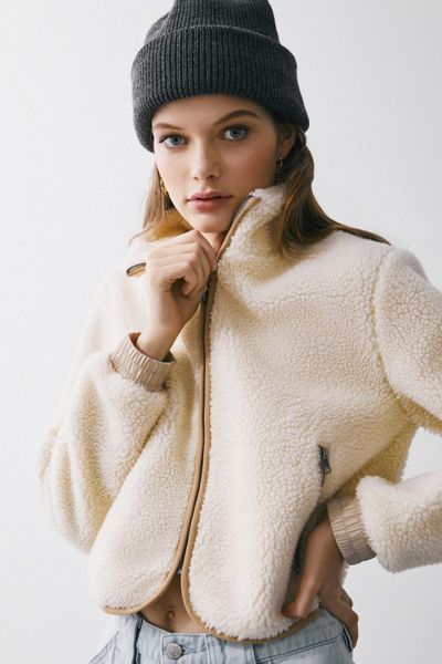 UO Scout Sherpa Zip-Front Cropped Jacket