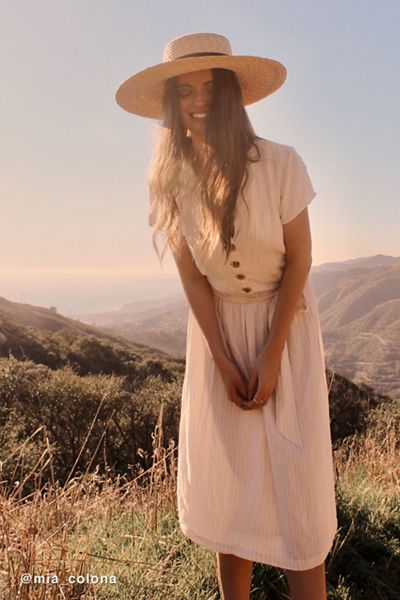 UO Natalie Linen Belted Shirt Dress 