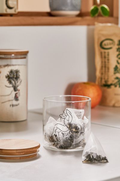 Small Wooden Lid Glass Storage Jar