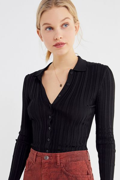 UO Reagan Collared Button-Down Sweater 