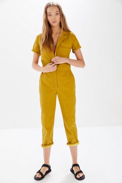 Moon River Denim Zip-Front Utility Jumpsuit