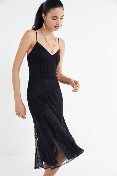 UO Spliced Lace Midi Dress