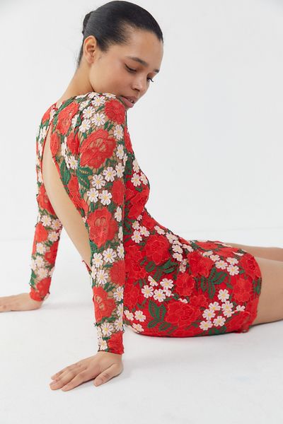 Finders Keepers Valencia Floral Embroidered Mini Dress