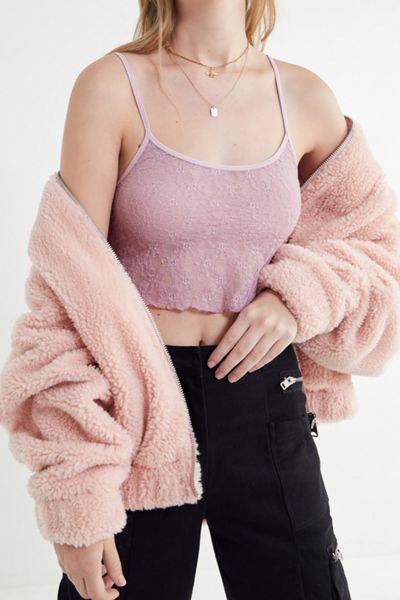 Out From Under Sheer Lace Cropped Cami