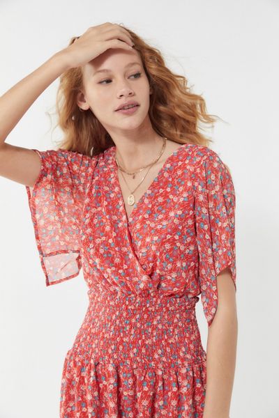 UO Floral Smocked Mini Dress