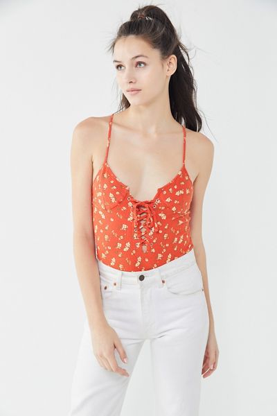 Out From Under Lorena Lace-Up Bodysuit