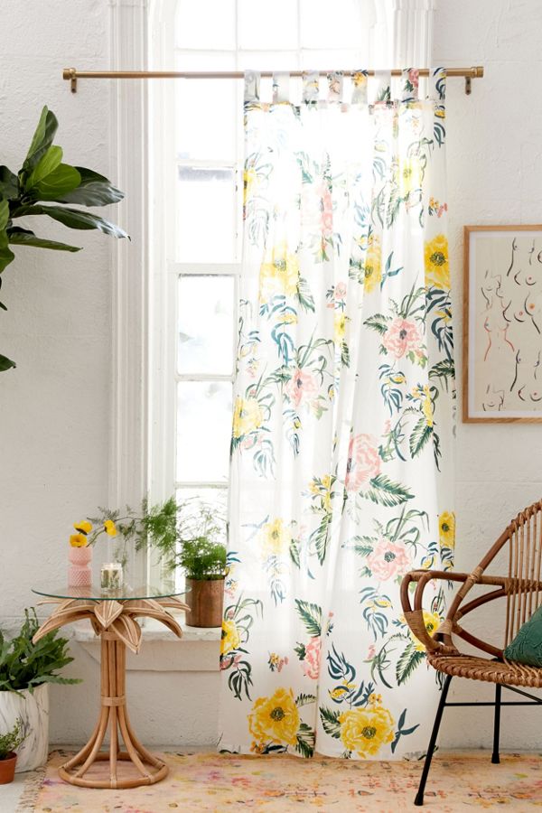 Slide View: 1: Tropical Floral Window Panel