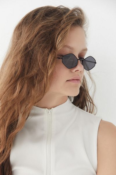 Lexi Slim Metal Diamond Sunglasses
