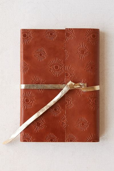 Leather Wrap Embossed Eye Journal
