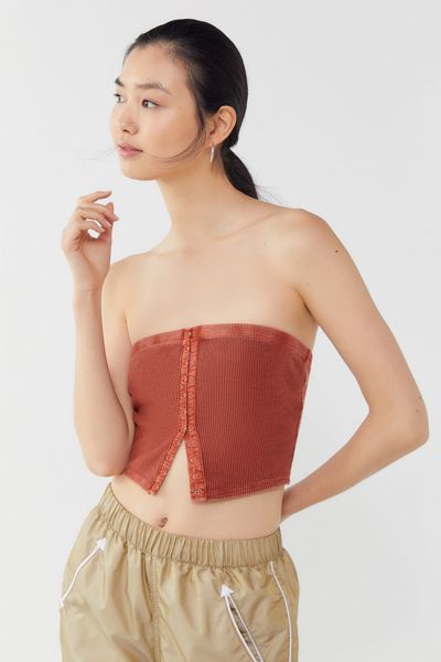 UO Maude Hook + Eye Cropped Tube Top