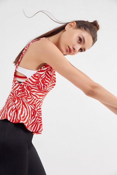 UO Heloise Plunging Peplum Top