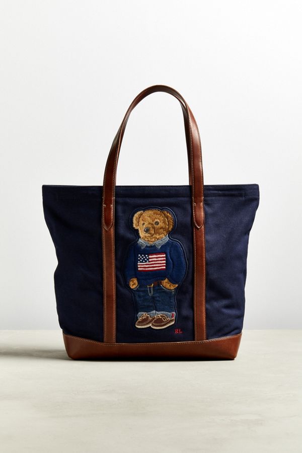 Slide View: 1: Polo Ralph Lauren American Flag Sweater Tote Bag