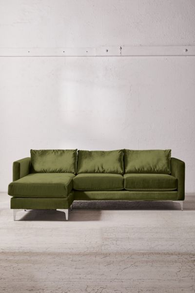 Urban Outfitters Chamberlin Velvet Sectional Sofa In Rose