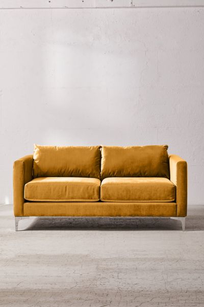 Urban Outfitters Chamberlin Velvet Love Seat In Gold