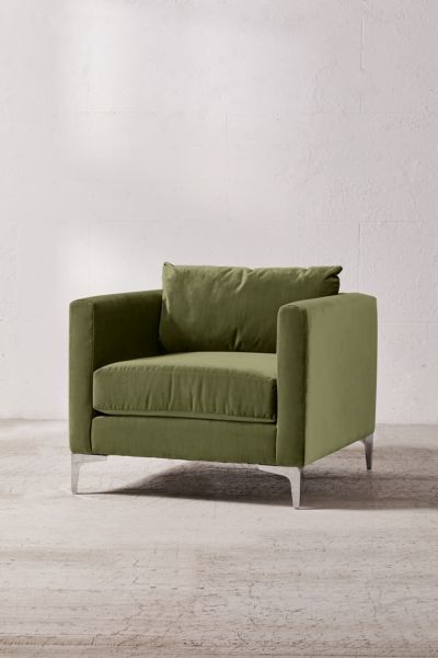 Urban Outfitters Chamberlin Velvet Chair In Green