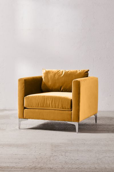 Urban Outfitters Chamberlin Velvet Chair In Gold