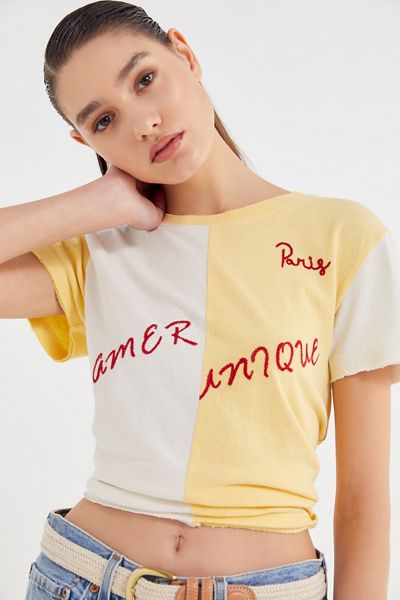 UO Edie Spliced Embroidered Tee