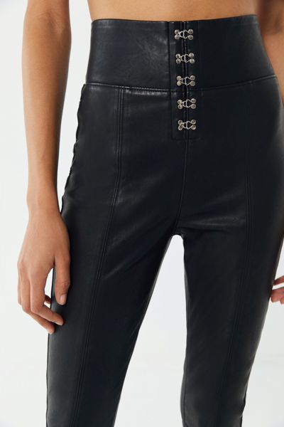 BLANKNYC Daddy Soda Hook + Eye Faux Leather Pant