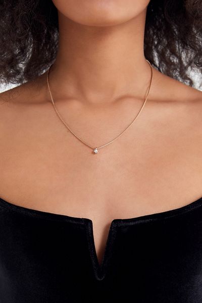 Solitaire Stone Short Necklace
